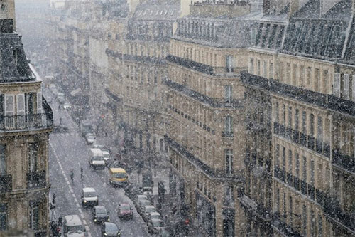 nevada en Paris La nieve cubre algunas playas del Mediterráneo